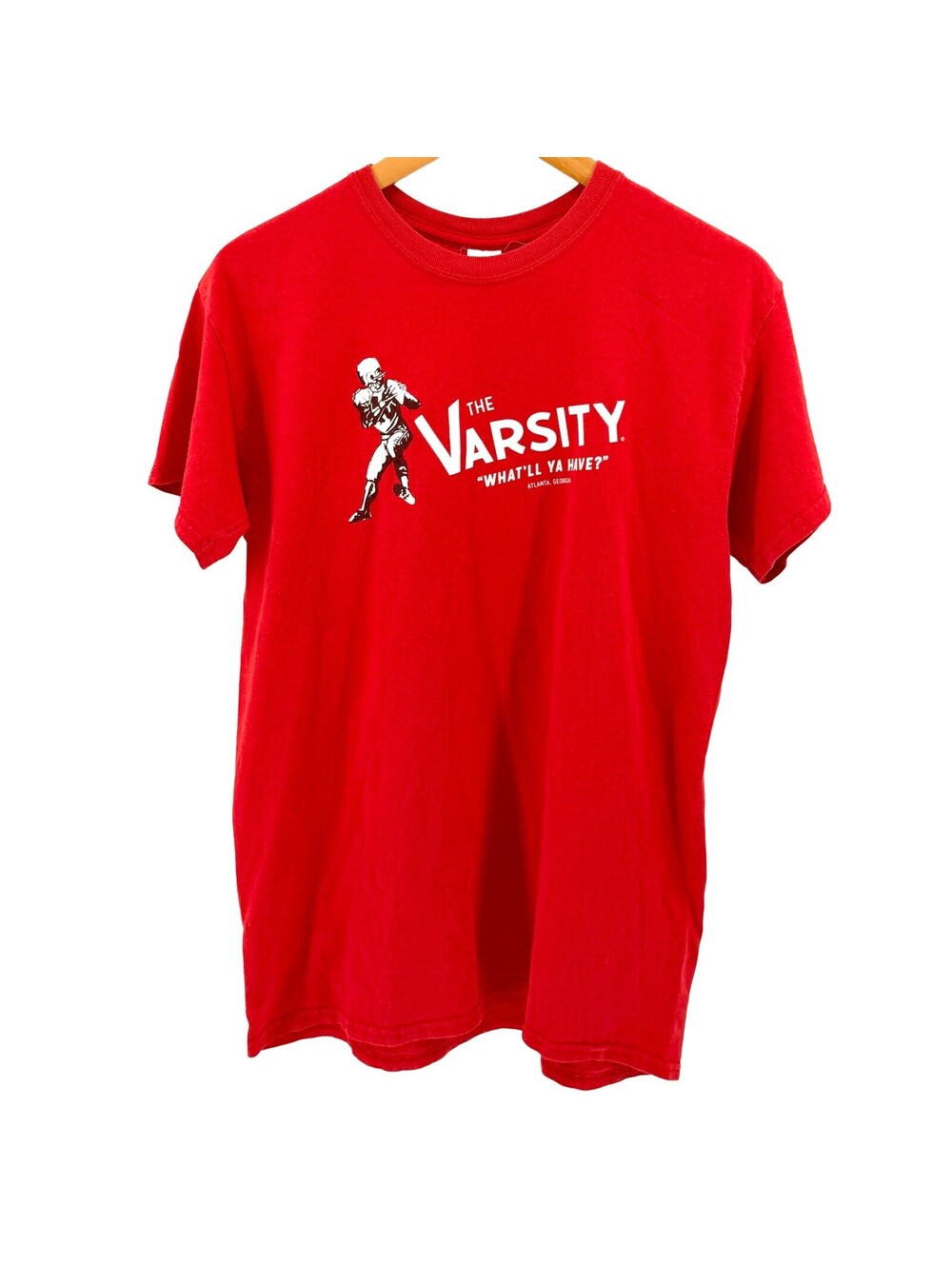 Vintage 90s The Varsity Atlanta Georgia Red 100% Cotton Graphic T-Shirt
